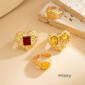 Aishani Molten Heart Crystal Ring [LBW18R2B]