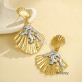 Aithana Dual-Tone Shell Hoops [5NSLMHYD]