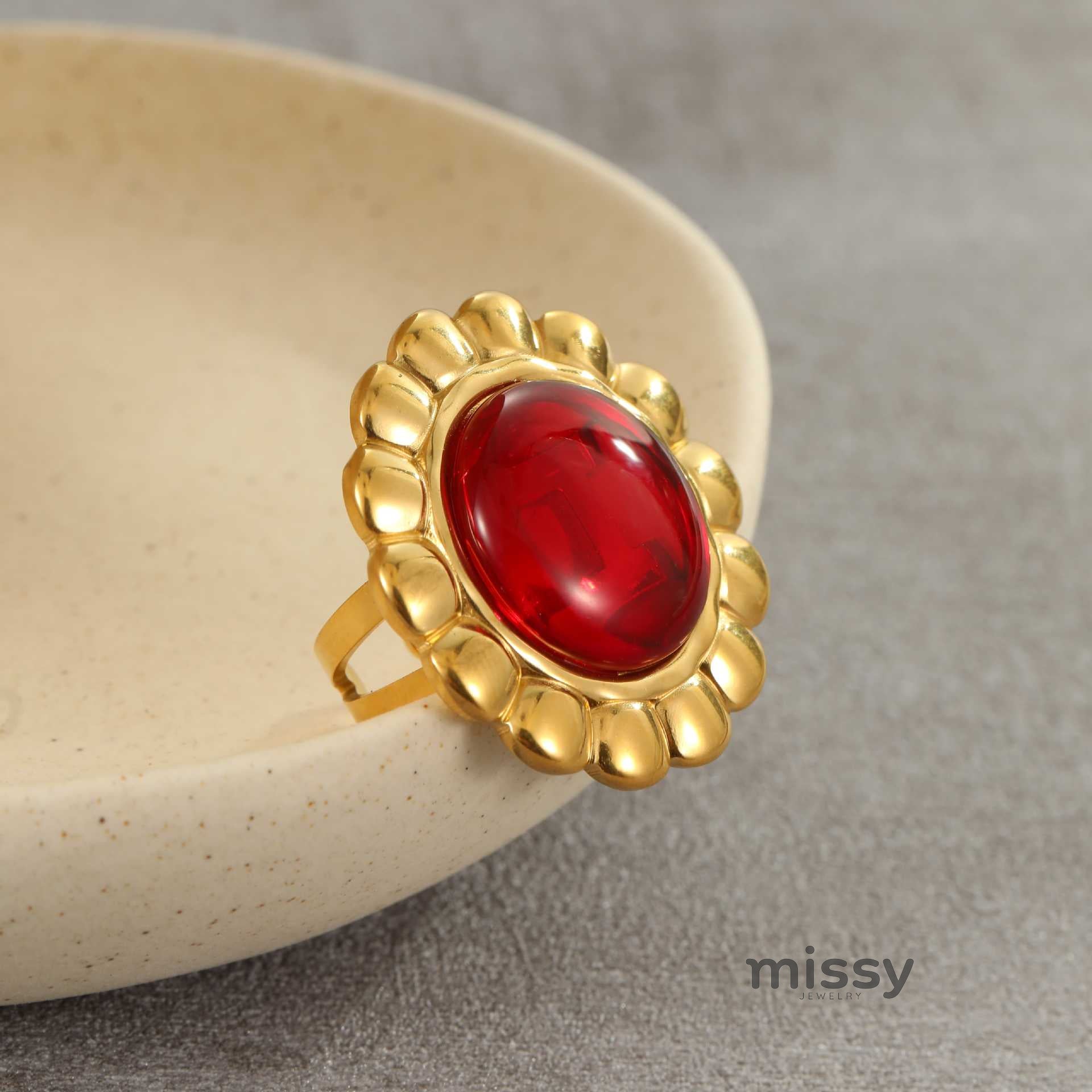 Aja Agate Statement Ring [X3KR21MM]