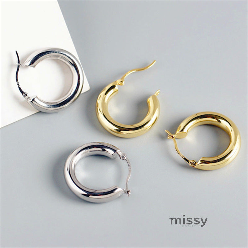 Alania Glossy Hoop Earrings [XJEOAMO8]