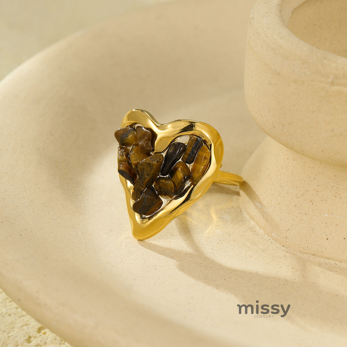 Alasia Heart Stone Ring [ZYREH0TF]