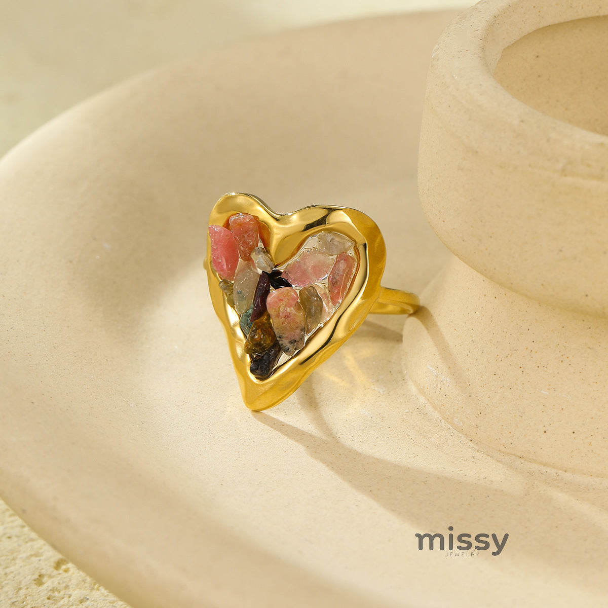 Alasia Heart Stone Ring [LRNDI628]