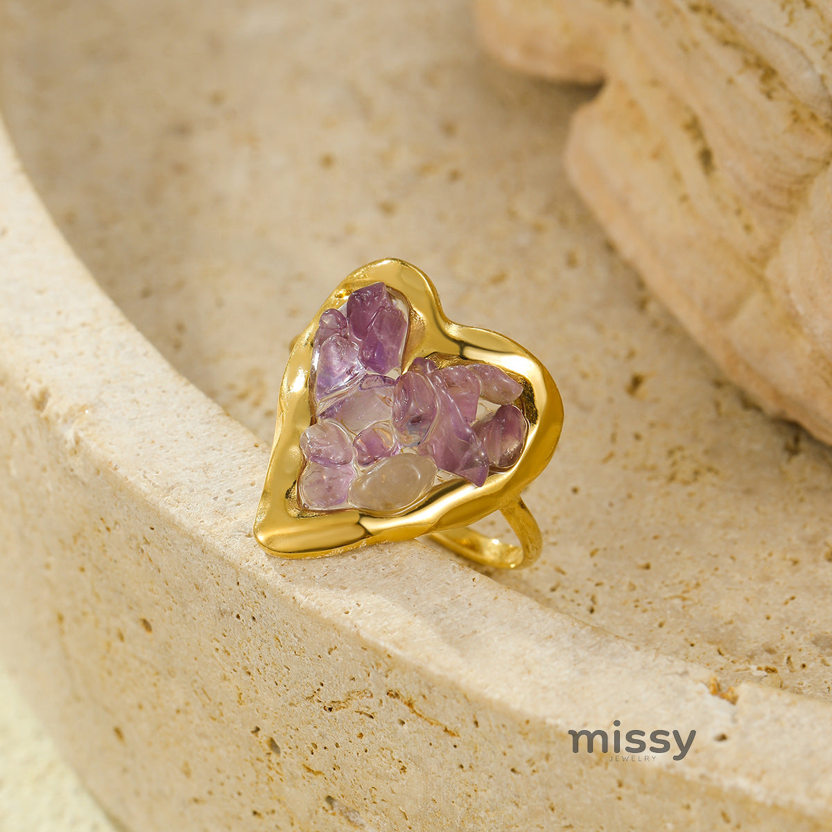 Alasia Heart Stone Ring [8YBN3KQP]