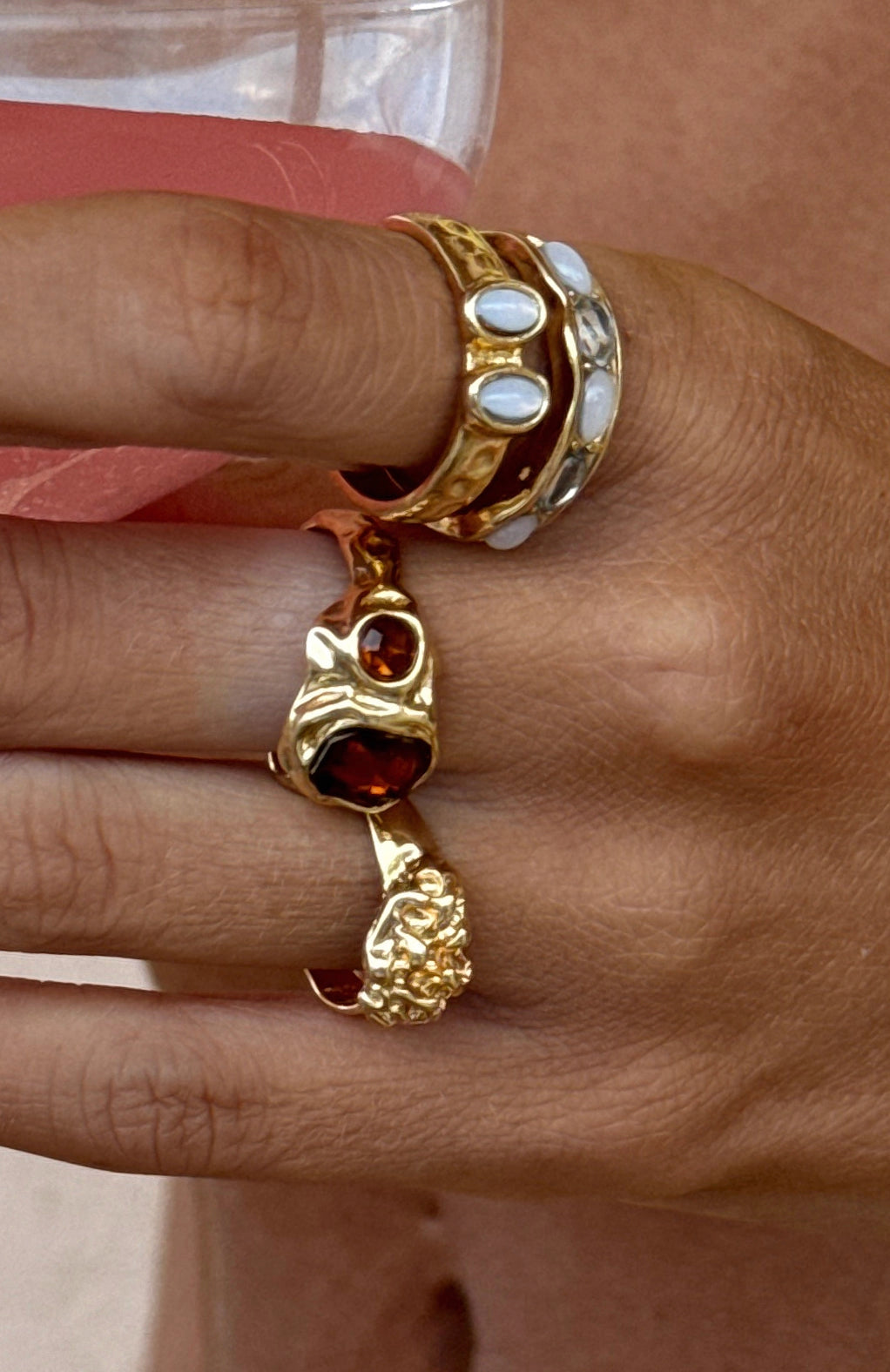 Missy Jewelry Aleina Textured Gold Ring Set