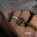 Aleiyah Sleek Oval Stone Ring [X0GN3RWT]