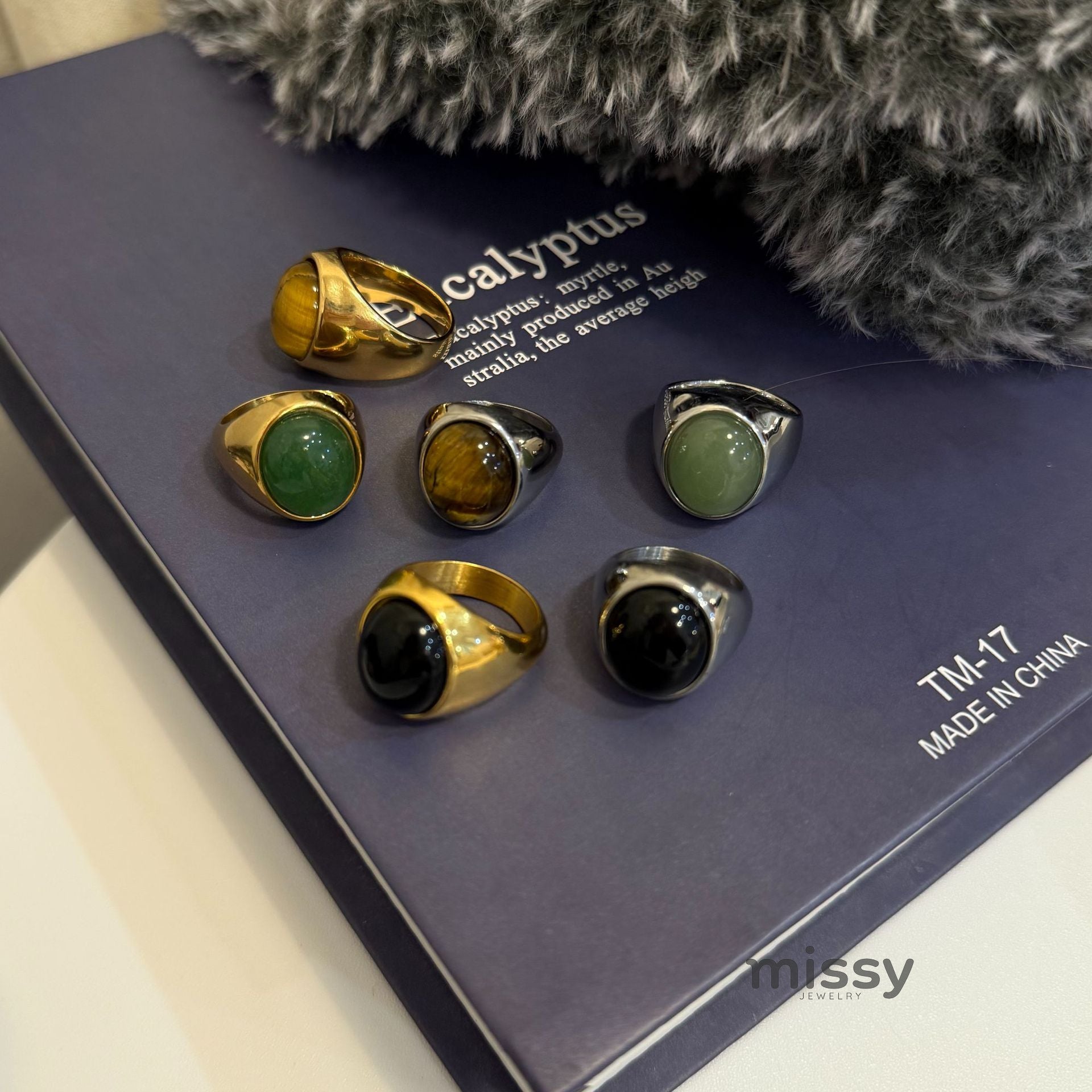 Aleiyah Sleek Oval Stone Ring [OX83QUPS]