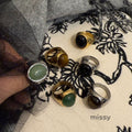 Aleiyah Sleek Oval Stone Ring [QB5PJ052]