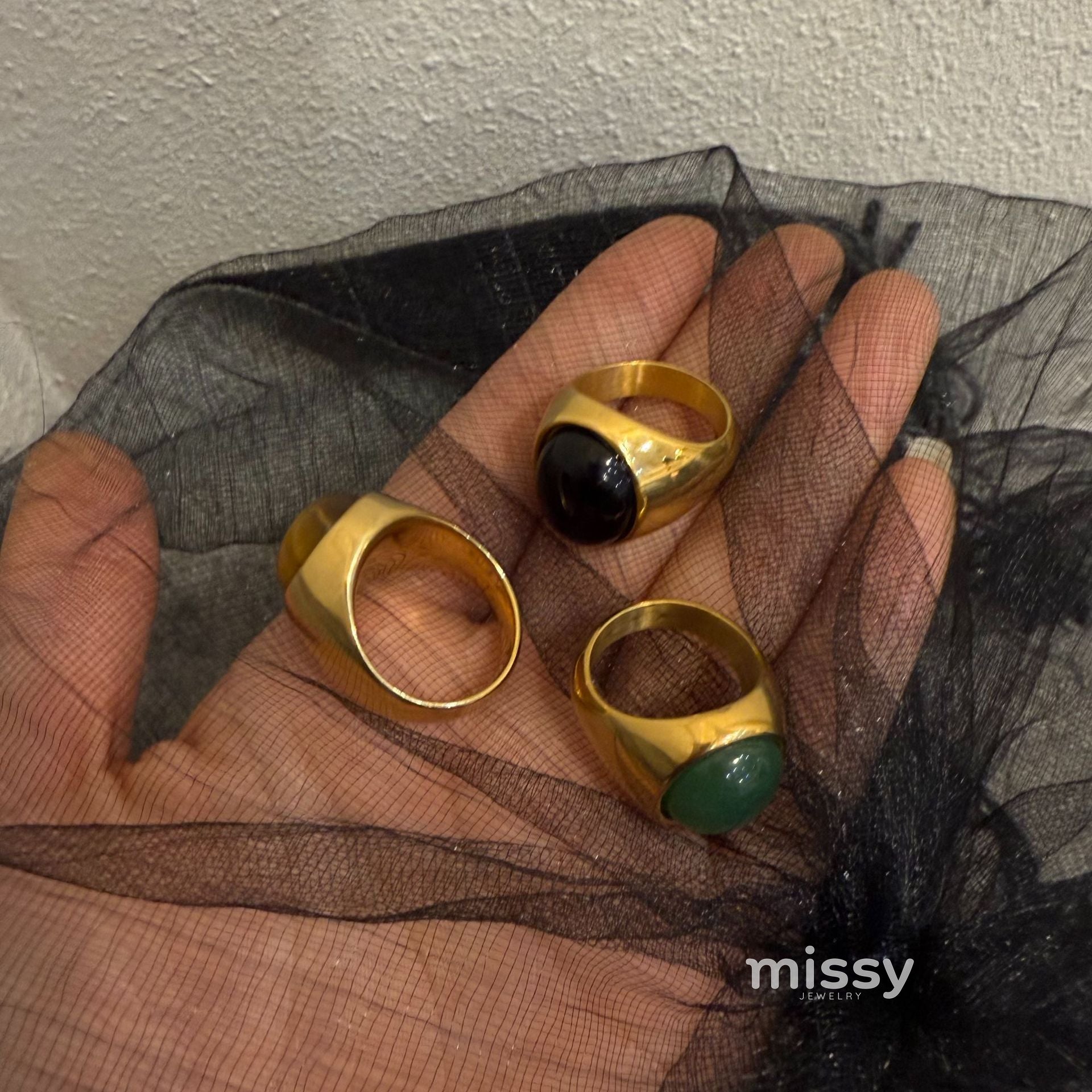Aleiyah Sleek Oval Stone Ring [PX2LQ0PJ]