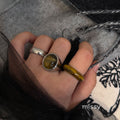 Aleiyah Sleek Oval Stone Ring [YWTNJSQ0]