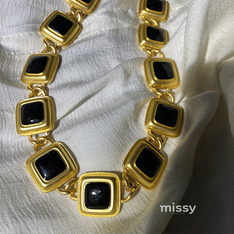 Alexis Medieval Square Link Necklace [3O4C2FVB]