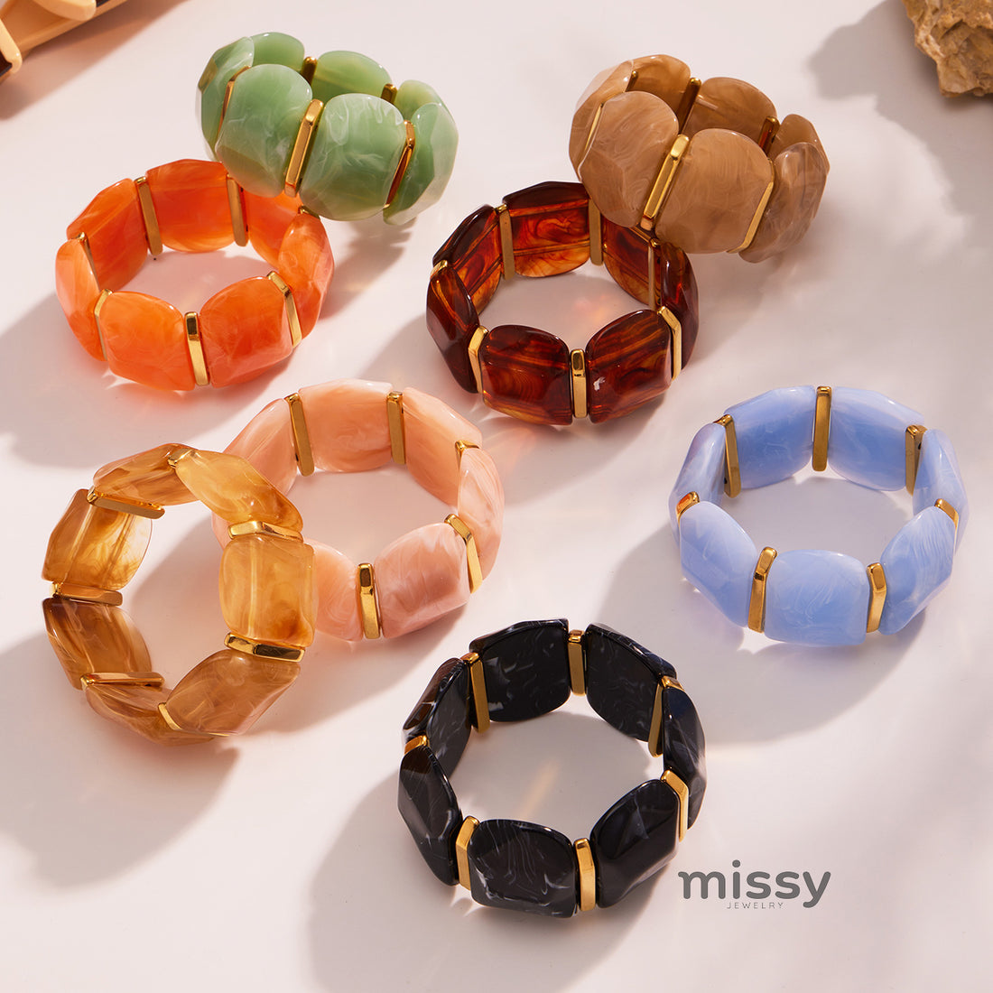 Alianny Irregular Resin Bracelet [SN2PFQDZ]