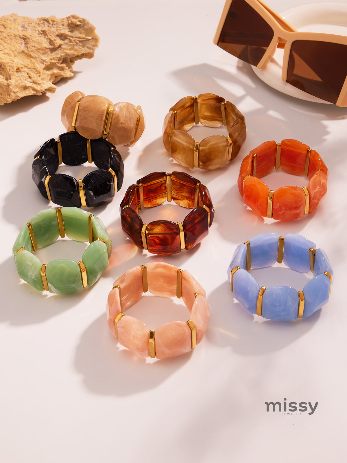 Alianny Irregular Resin Bracelet [X457WCWK]