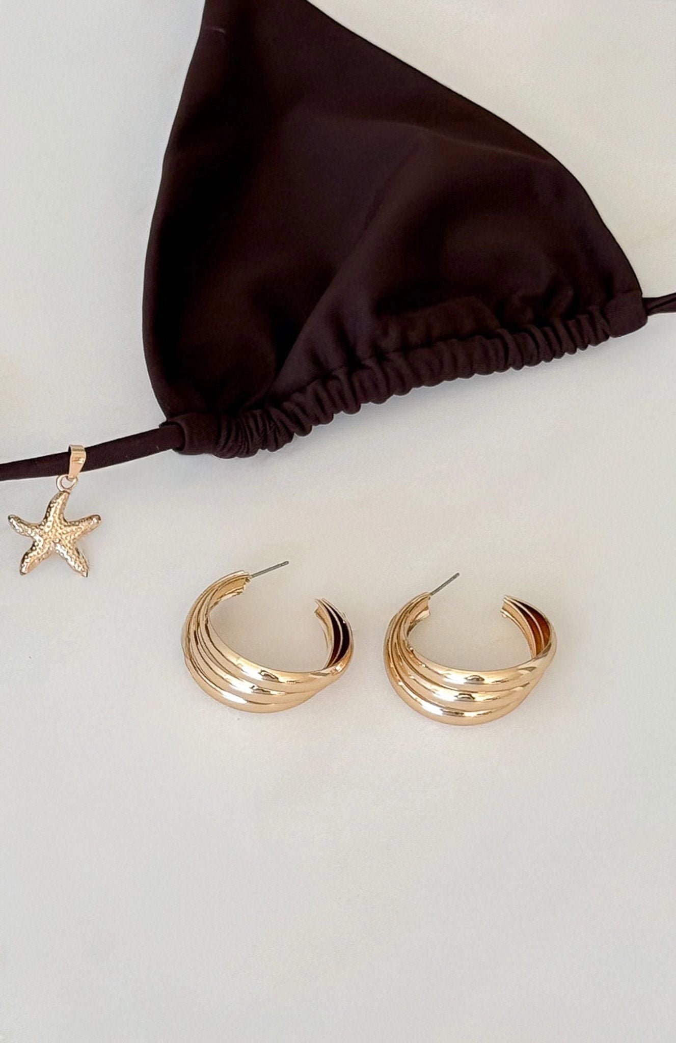 Missy Jewelry Alijah Curved Gold Hoops