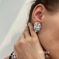 Aliyanna Asymmetric Pleated Earrings