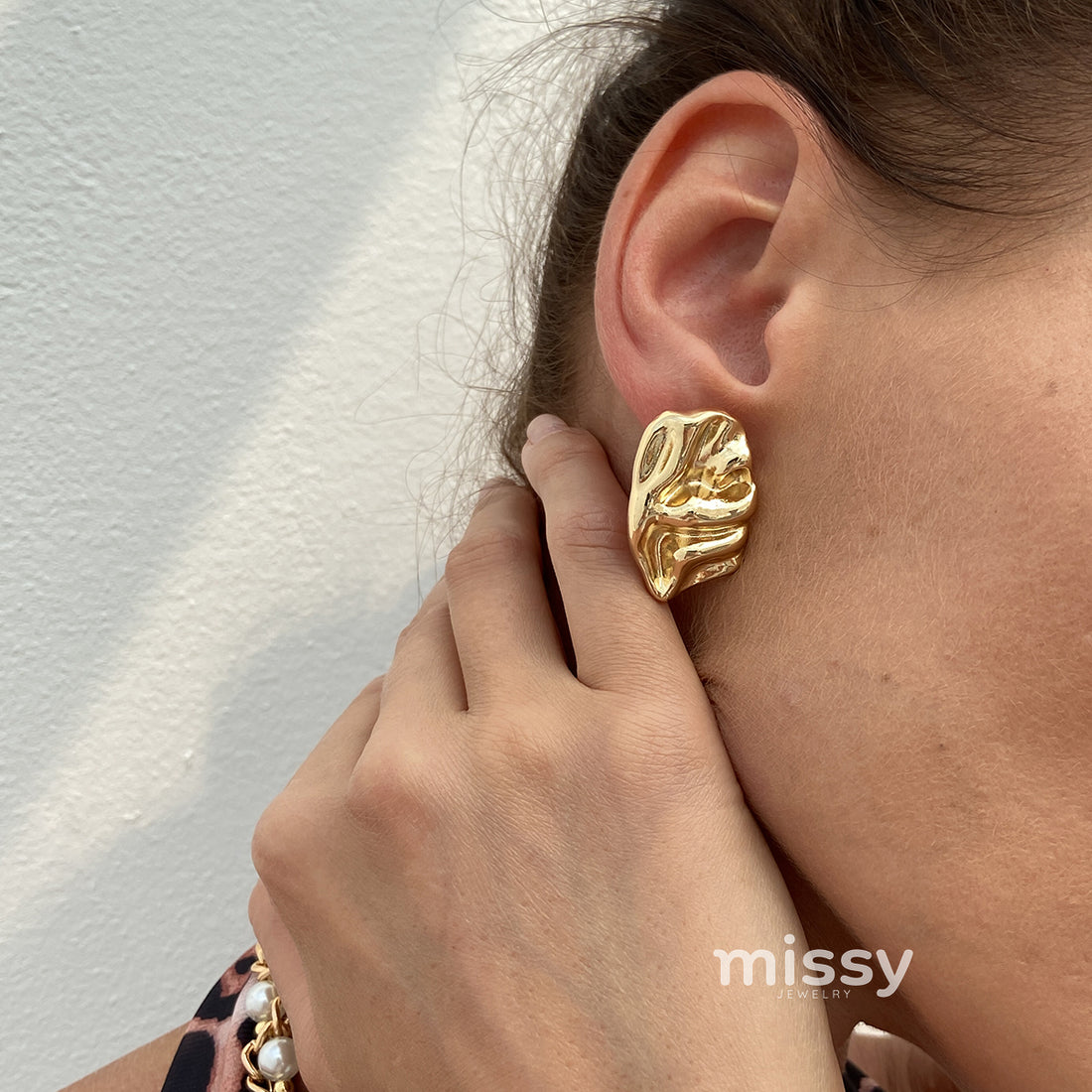 Aliyanna Asymmetric Pleated Earrings