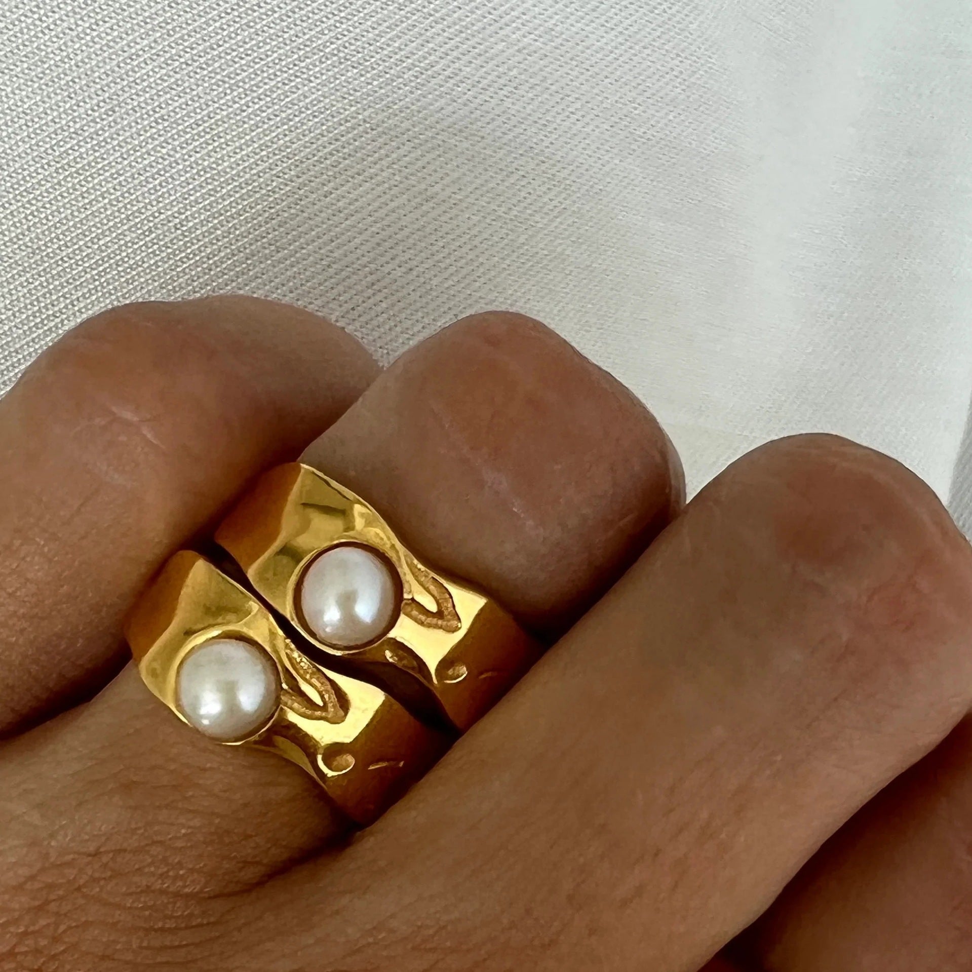 Aliza Lava Pearl Ring