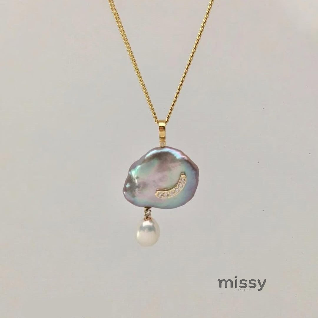 Alizae Pearl Moon Star Necklace [YOQ19Z2G]