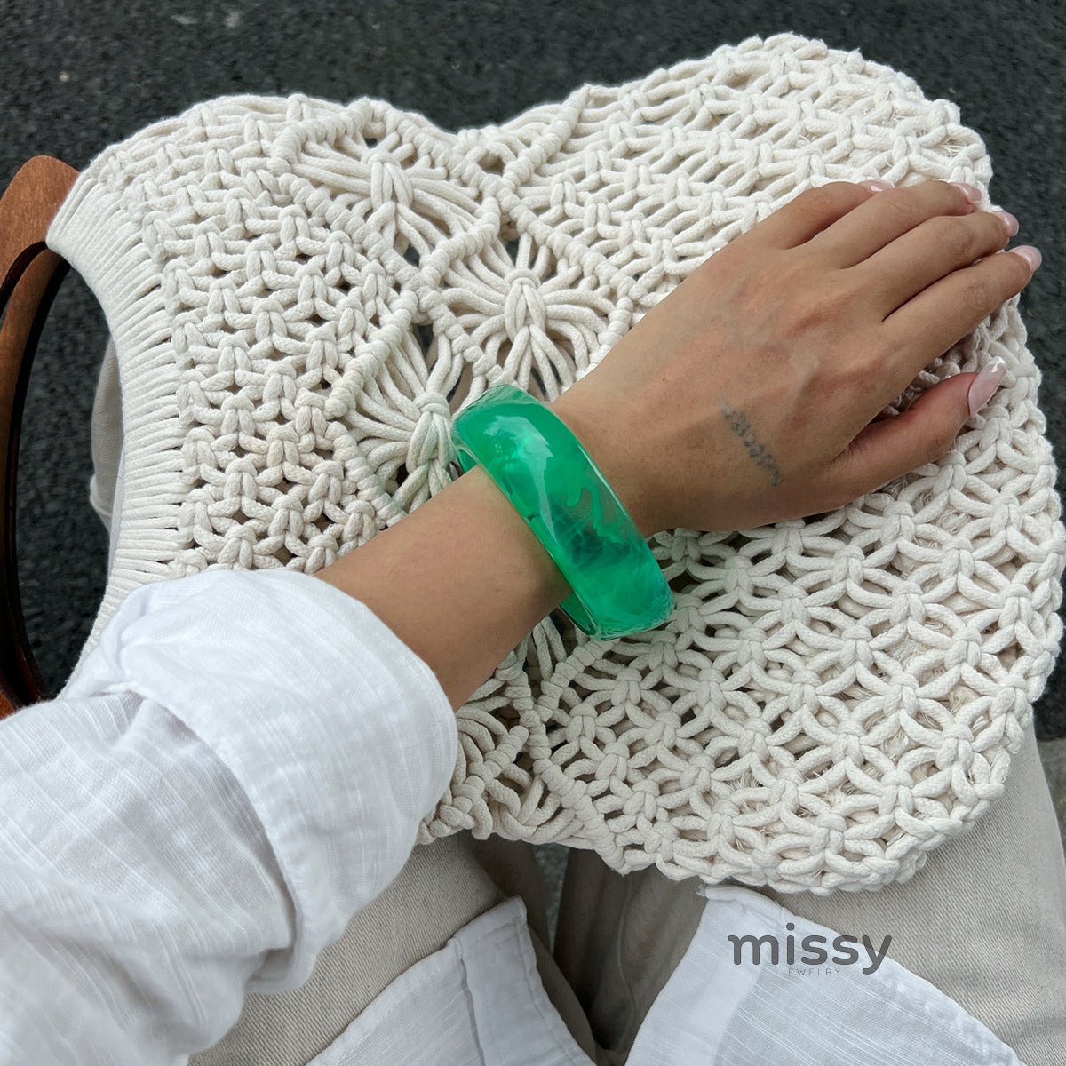 Aloni Marbled Acrylic Bracelet [Y1H3SALN]