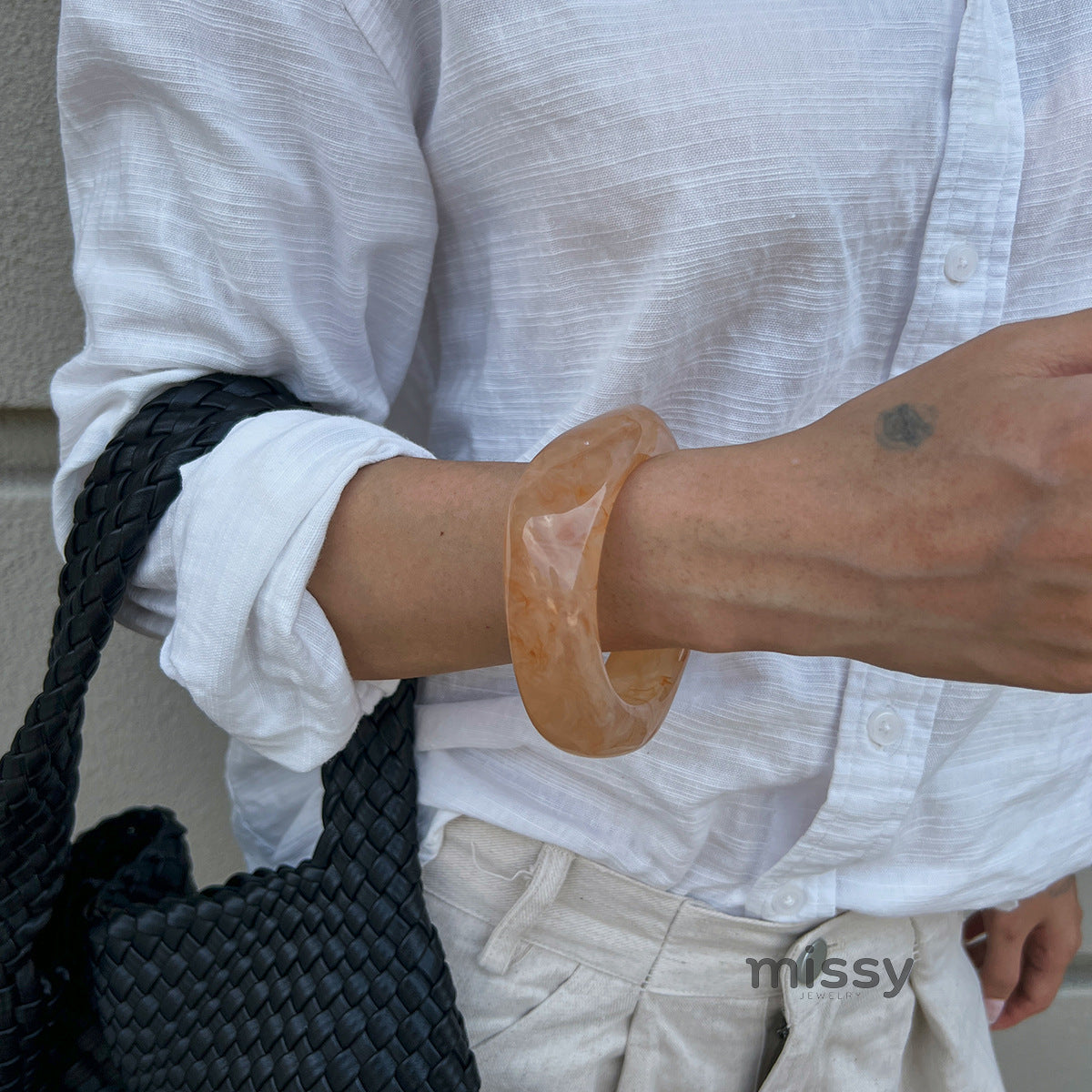 Aloni Marbled Acrylic Bracelet [LGSPATV7]