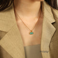 Amalie Amazonite Gold Necklace [NLKAK3QM]
