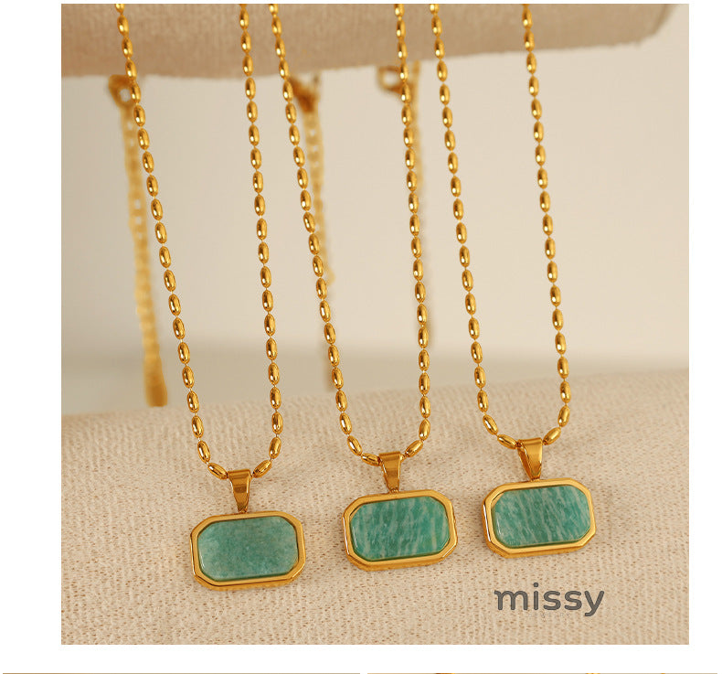 Amalie Amazonite Gold Necklace [3ICQWAQ6]