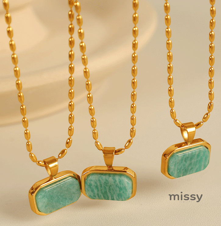 Amalie Amazonite Gold Necklace [7L4QA7QS]