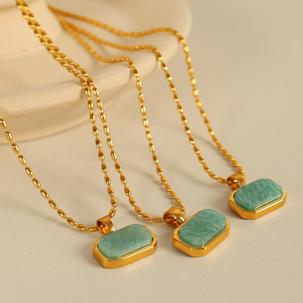 Amalie Amazonite Gold Necklace [IQZBO0AW]