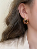 Amber Geometric Stud Earrings [GTNXRATL]