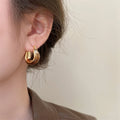 Amber Geometric Stud Earrings [DL5ZTQC0]
