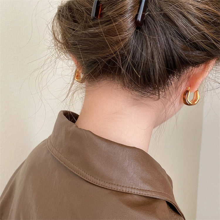 Amber Geometric Stud Earrings [SC333B54]