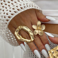 Ameena Geometric Petal Ring