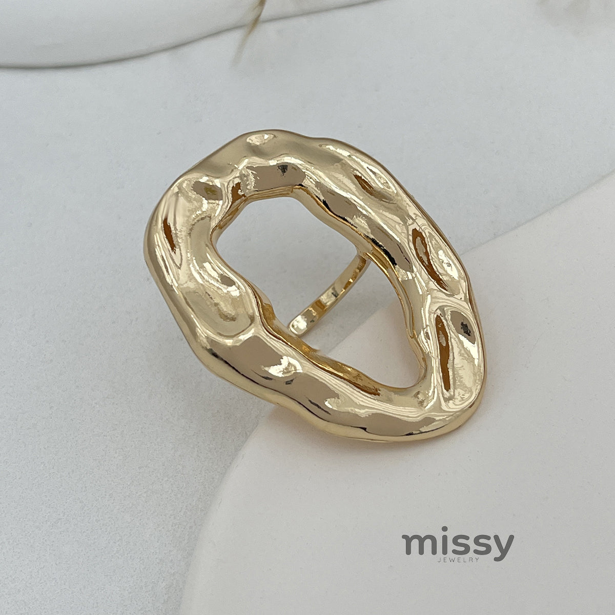 Ameena Geometric Petal Ring