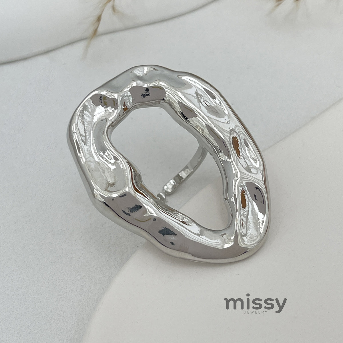Ameena Geometric Petal Ring