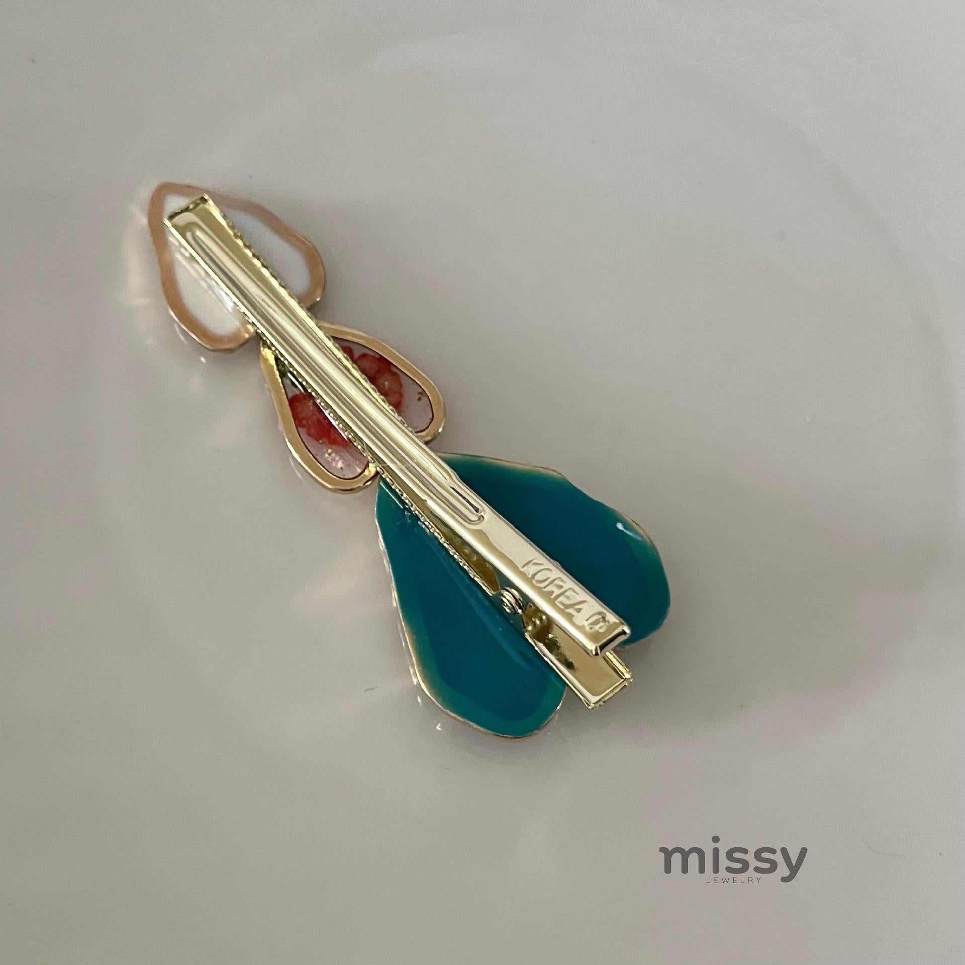 Amena Enamel Flower Duckbill Clip [7OPP4TR4]