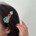 Amena Enamel Flower Duckbill Clip [D6M78SYC]