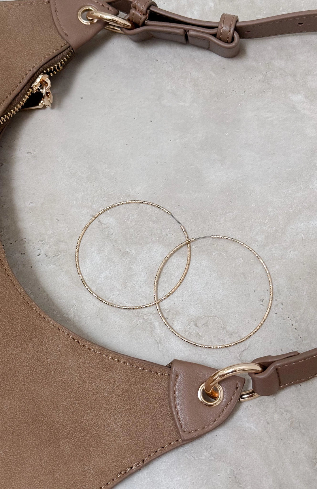 Missy Jewelry Analeigh Battered Gold Hoop Earrings