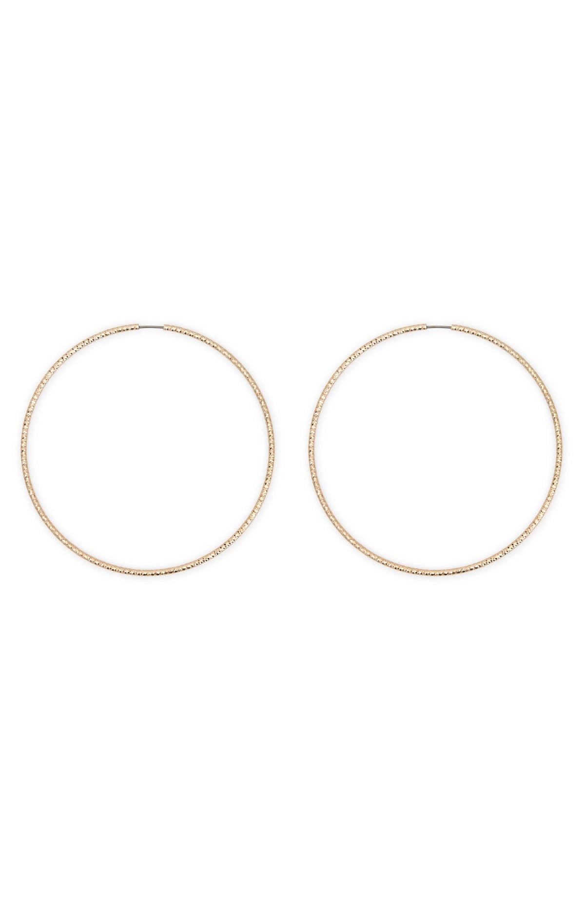 Missy Jewelry Analeigh Battered Gold Hoop Earrings