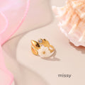 Analucia Floral Pearl Ring [NLN6S3I6]