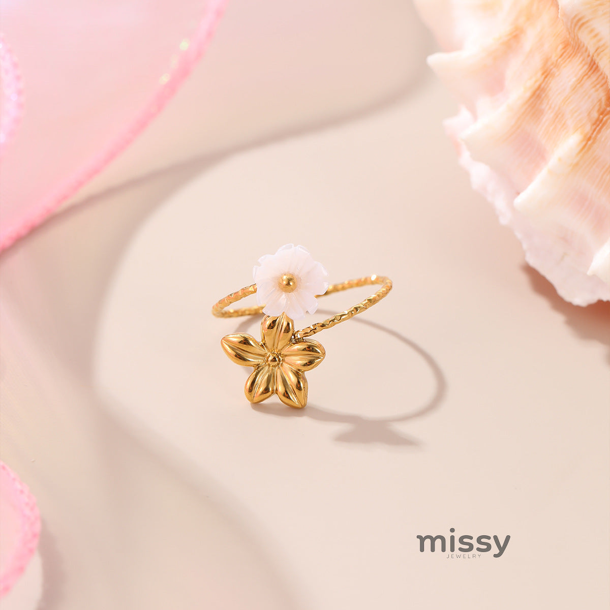 Analucia Floral Pearl Ring [08JLMPK3]
