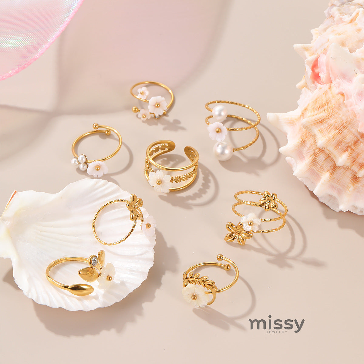 Analucia Floral Pearl Ring [ENRGXFOH]
