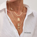 Anara Layered Cross Necklace Set