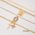 Anara Layered Cross Necklace Set
