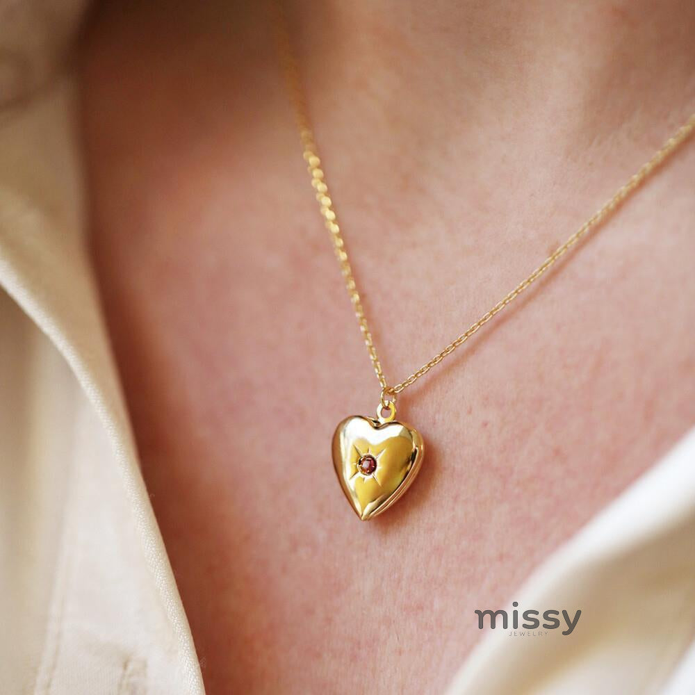 Anayah Birthstone Heart Locket [P7DWI32D]