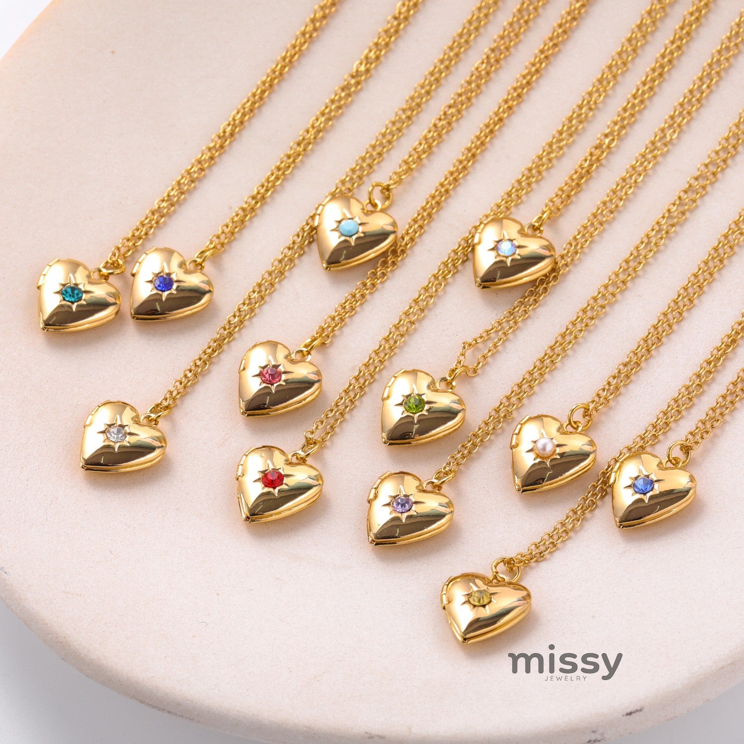 Anayah Birthstone Heart Locket [AT0MVHEQ]