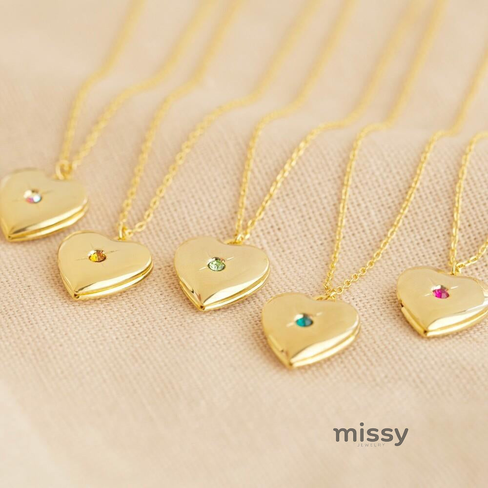 Anayah Birthstone Heart Locket [OS37VH0H]