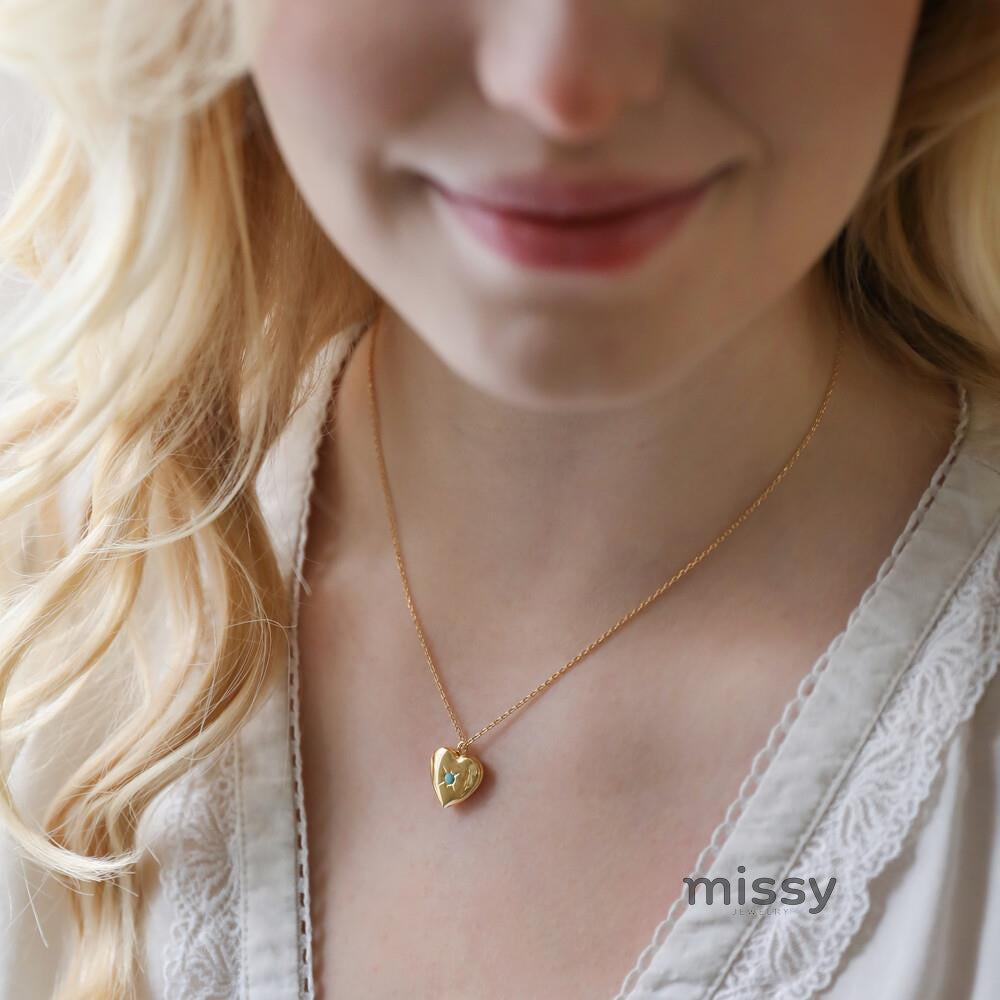 Anayah Birthstone Heart Locket [D1TWO2A5]