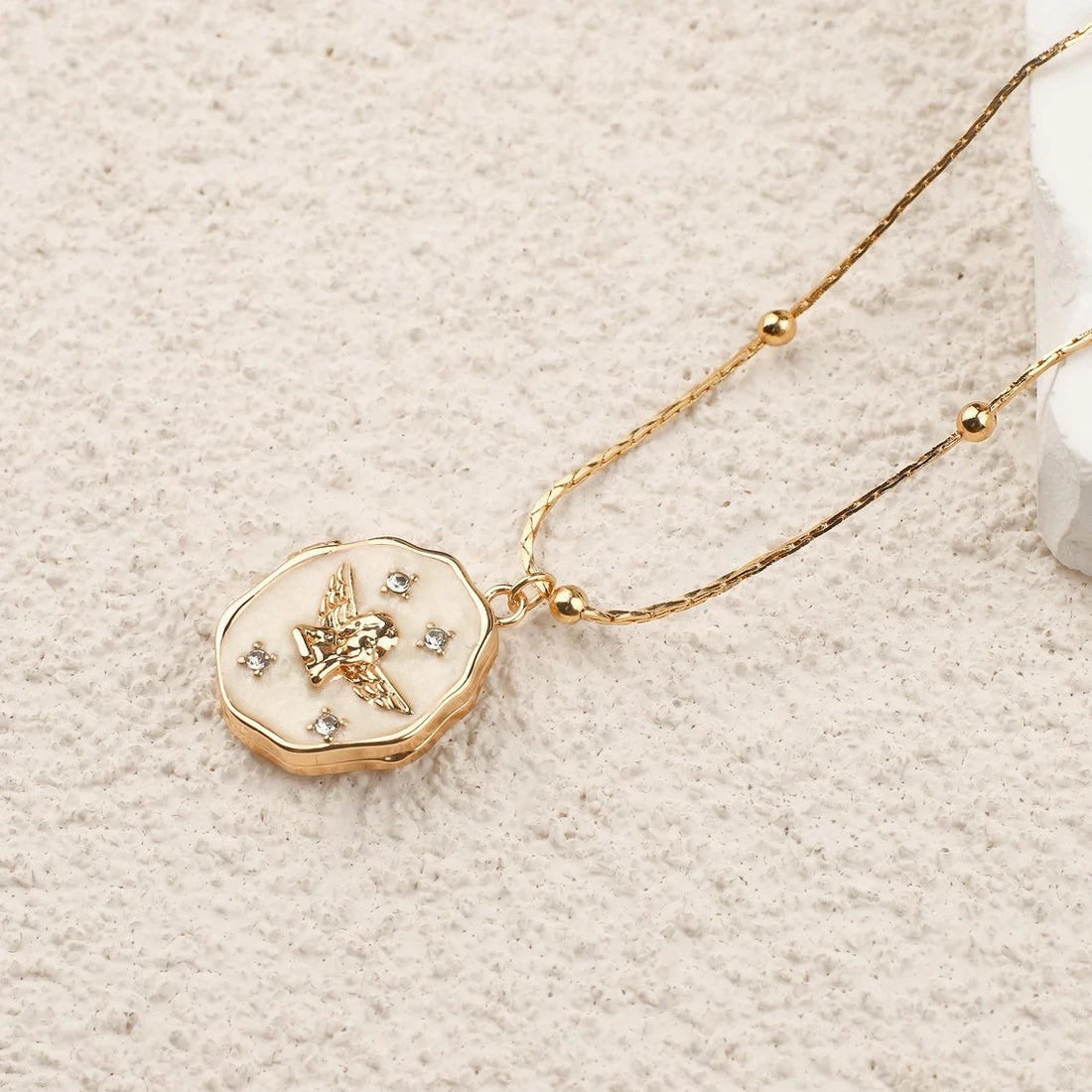 Angel Locket Pendant Necklace [Q5Y675DU]