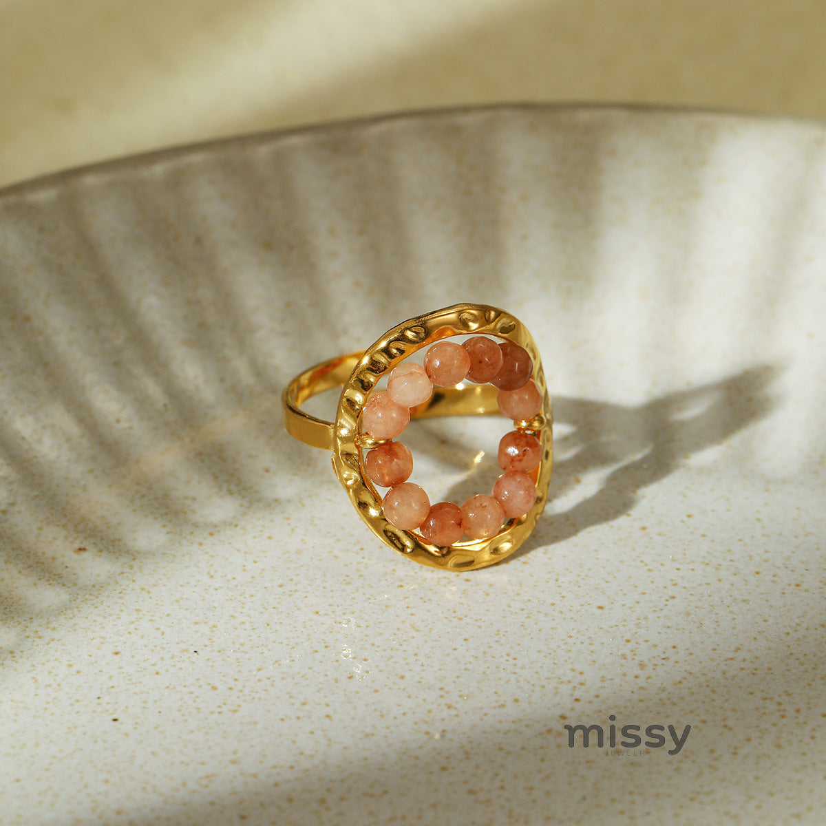 Anjali Beaded Geometric Ring [LVGSLSPJ]