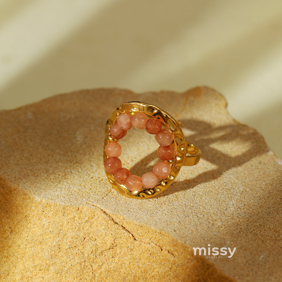 Anjali Beaded Geometric Ring [9X7PD42D]
