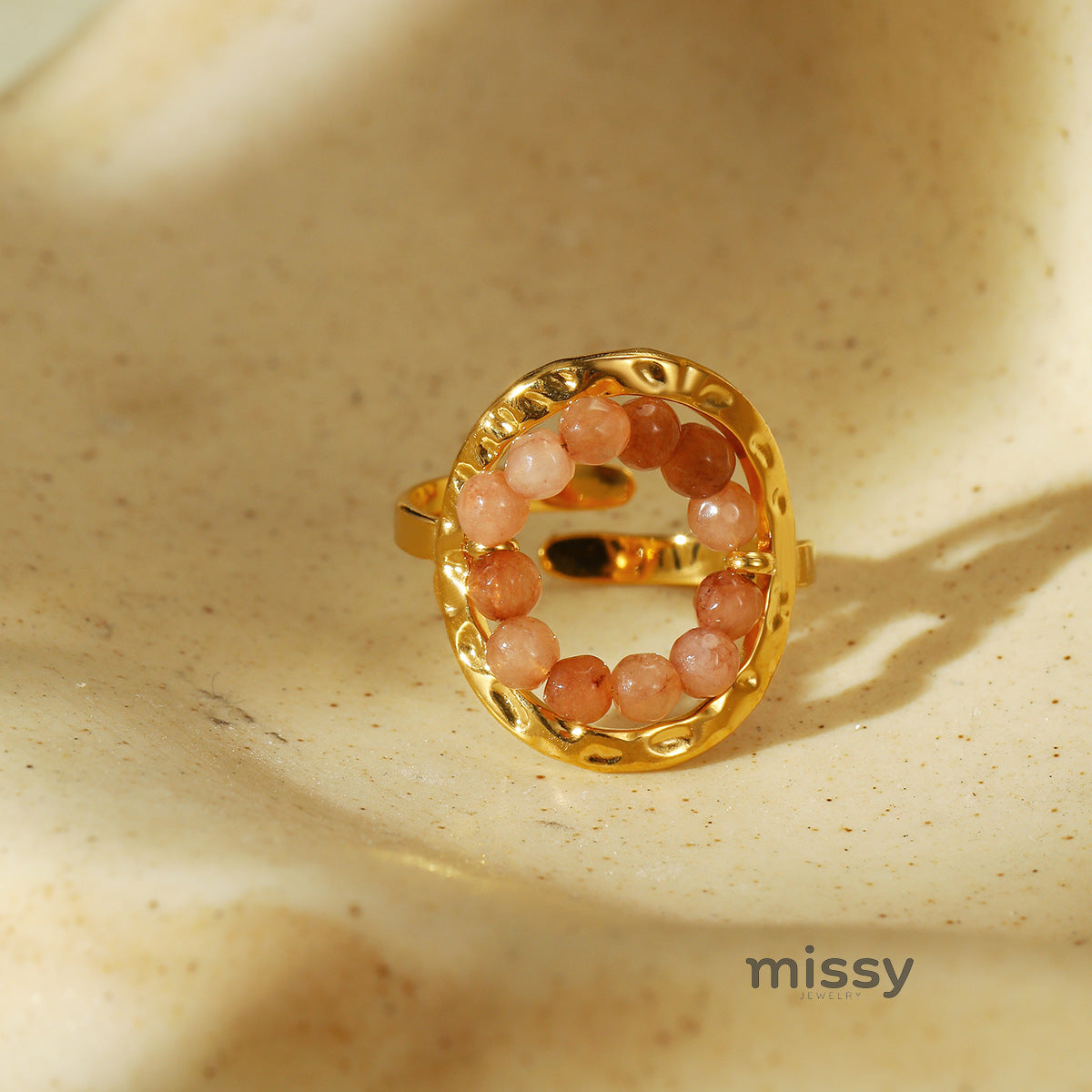 Anjali Beaded Geometric Ring [LXAME28H]